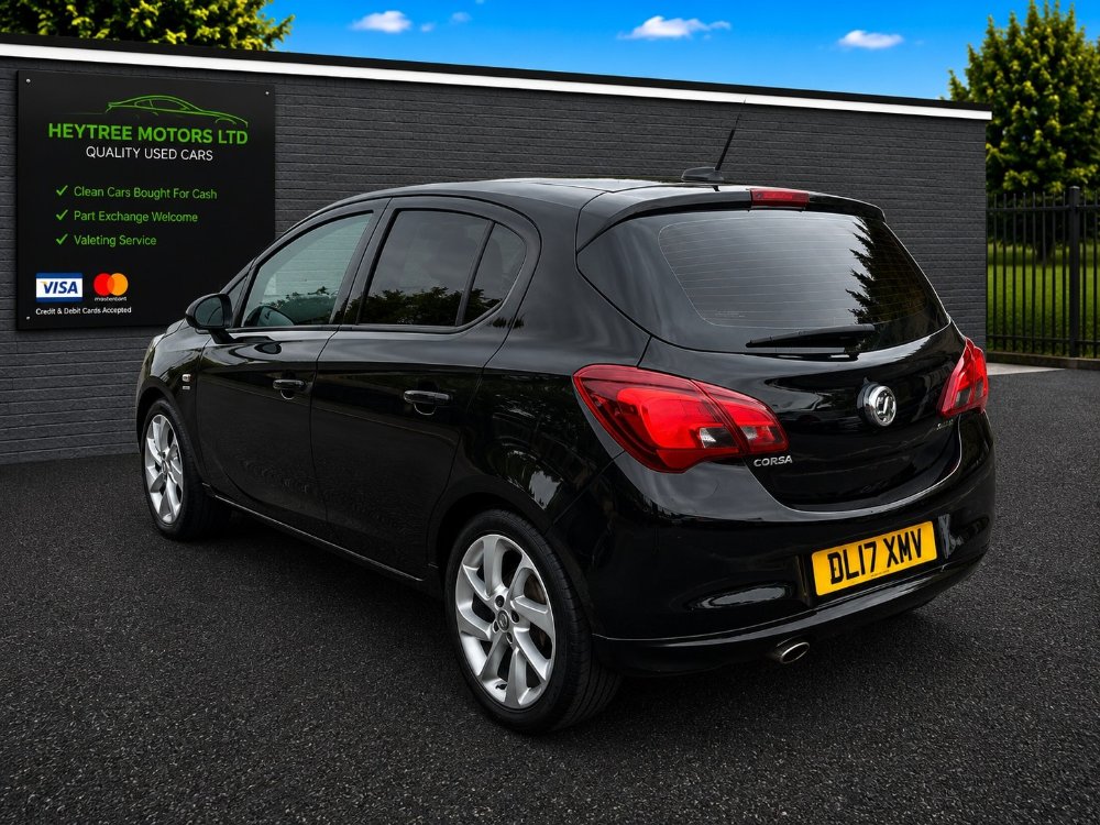 Black 2017 Vauxhall Corsa 1.4i ecoFLEX SRi VX Line Hatchback 5dr Petrol Manual Euro 6 90 ps in Blackpool