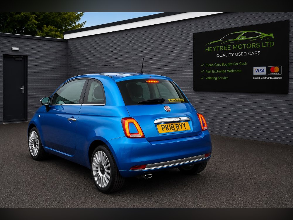 Blue 2018 Fiat 500 1.2 Mirror Hatchback 3dr Petrol Manual Euro 6 s/s 69 bhp in Blackpool