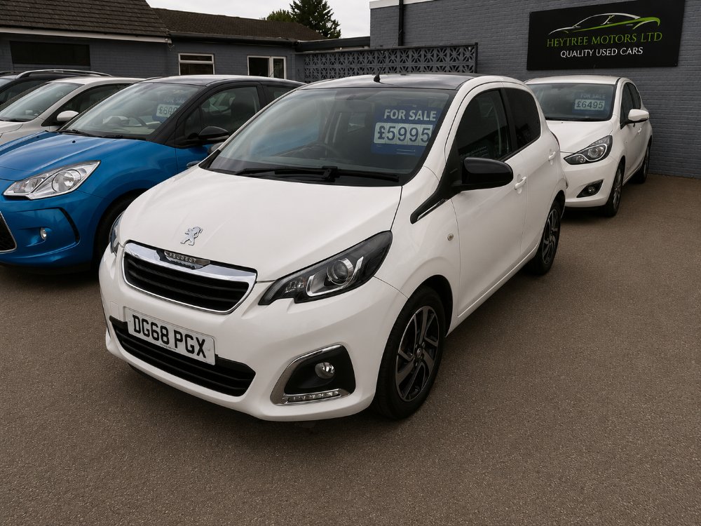 White Peugeot 108 1.0 Allure Hatchback 5dr Petrol Manual Euro 6 72 ps